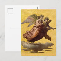 Vintage Gold Angel Religious Catholic Art Print