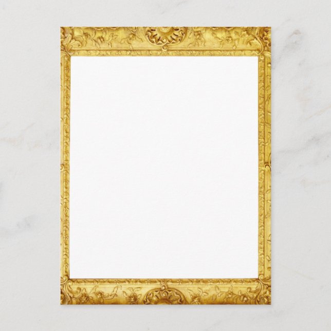 Vintage Gold Antique Scroll Photo Frame Postcard (Front)