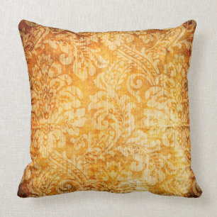 Vintage Gold Arabesques Pillow