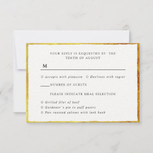 Vintage gold border frame response card