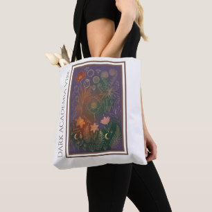 Vintage Gold Botanical Fern Dark Academia Tote Bag