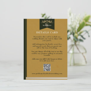 Vintage Gold Chic Chapter Page Wedding Card Insert