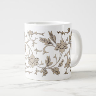 Vintage Gold Chinoiserie Floral Large Coffee Mug