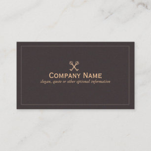 Vintage Gold Crossed Keys Business Card