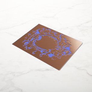 Vintage Gold Crown Frame Foil Invitation Postcard