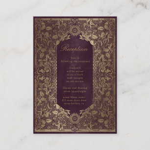 vintage gold decorative Reception Enclosure Card