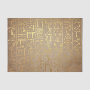 Vintage Gold Egyptian Hieroglyphics Paper Print