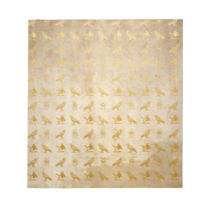 Vintage Gold Egyptian Paper Print Notepad