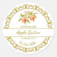 Vintage Gold fait maison Apple Butter Étiquette