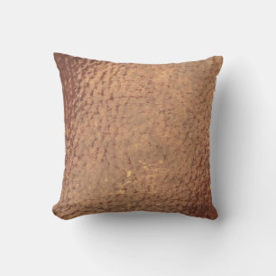 Vintage Gold Faux Leather Design Throw Pillow