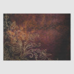Vintage Gold Floral Grunge Damask Tissue Paper<br><div class="desc">Distressed copper Gothic Victorian tissue paper with ornate gold florals.</div>