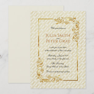 Vintage Gold Frame Royal Wedding Invitation