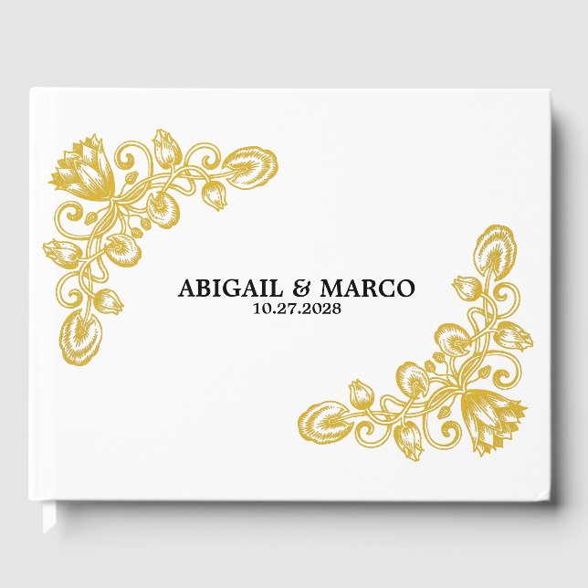 Vintage Gold Guest Book (Front)