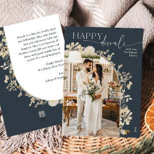 Vintage Gold Happy Diwali Photo Cards