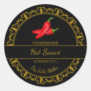 Vintage Gold Homemade Hot Chili Sauce Black Label