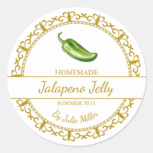 Vintage Gold Homemade Jalapeno Jelly Label
