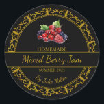 Vintage Gold Homemade Mixed Berry Jam Black Label<br><div class="desc">Special for you!</div>