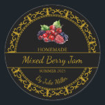 Vintage Gold Homemade Mixed Berry Jam Black Label<br><div class="desc">Special for you!</div>