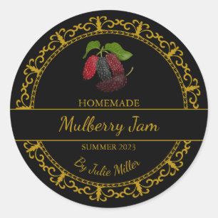 Vintage Gold Homemade Mulberry Jam Label