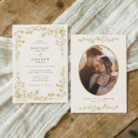 Vintage Gold & Ivory French Floral Wedding Photo
