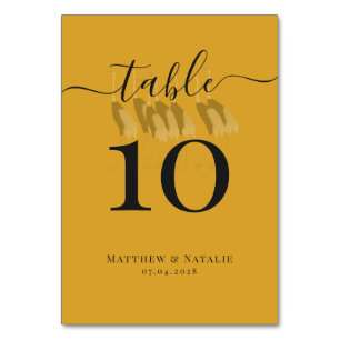 Vintage Gold Japanese Cranes Script Monogram Table Number