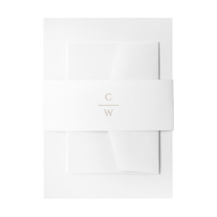 Vintage Gold Monogram Classic Modern Wedding Invitation Belly Band