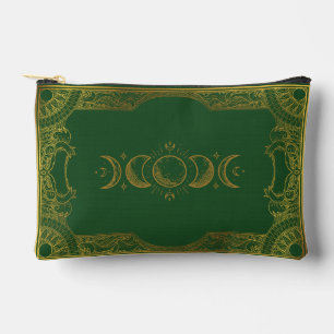 Vintage Gold Ornate Celestial Moon Phases Accessory Pouch
