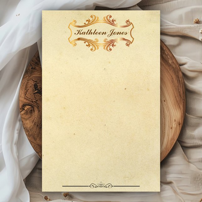 Vintage Gold Ornate | Custom Name | Vintage Paper (Creator Uploaded)