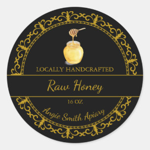 Vintage Gold Raw Honey Label