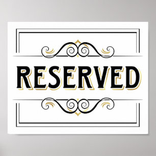 Vintage Gold RESERVED Sign Print