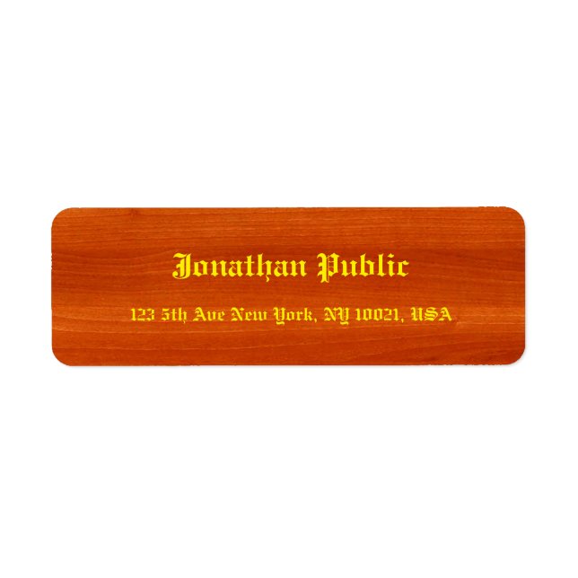 Vintage Gold Script Élégant Modèle en bois noyer (Devant)