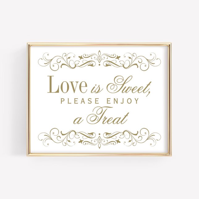 Vintage Gold Scrollwork Love is Sweet Sign (Creator Uploaded)
