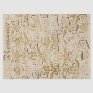 Vintage Gold Sheet Music Tissue Paper