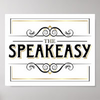 Vintage Gold SPEAKEASY Sign Print