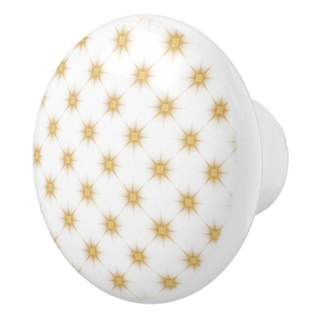 Vintage Gold Starburst Patterned Design Ceramic Knob (Right)
