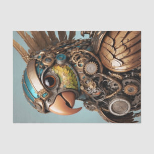 Vintage Gold Steampunk Parrot Tissue Paper