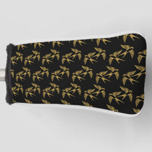 Vintage Gold Swallows Pattern  Golf Head Cover