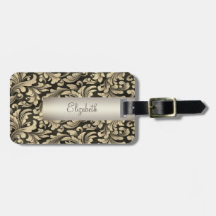 Vintage Gold Swirls  Luggage Tag