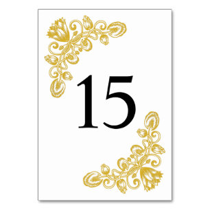 Vintage Gold Table 15 Number