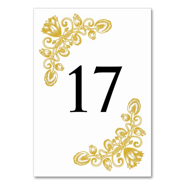 Vintage Gold Table 17 Table Number (Front)