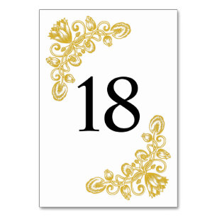 Vintage Gold Table 18 Table Number