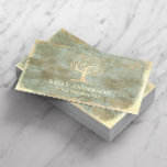Vintage Gold Tree Yoga Instructor Wellness Spa Business Card<br><div class="desc">Yoga Instructor Vintage Gold Tree Business Cards.</div>