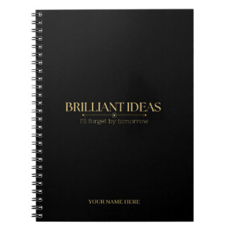 vintage Gold Typography Witty Quote Notebook