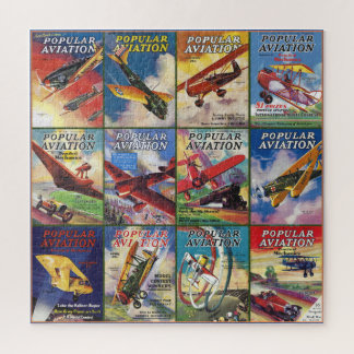 VINTAGE GOLDEN AGE AVIATION MAGAZINES JIGSAW PUZZLE