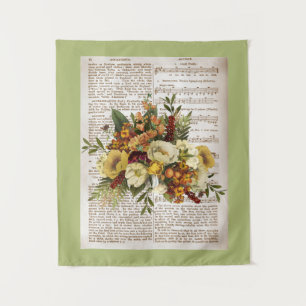Vintage Golden Bouquet Tapestry