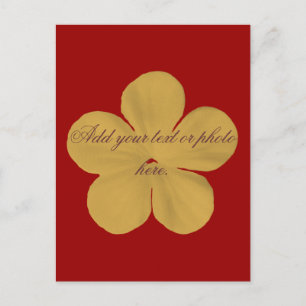 Vintage golden flower postcard