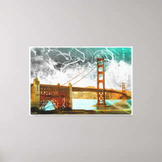 vintage golden gate bridge energy in san francisco canvas print