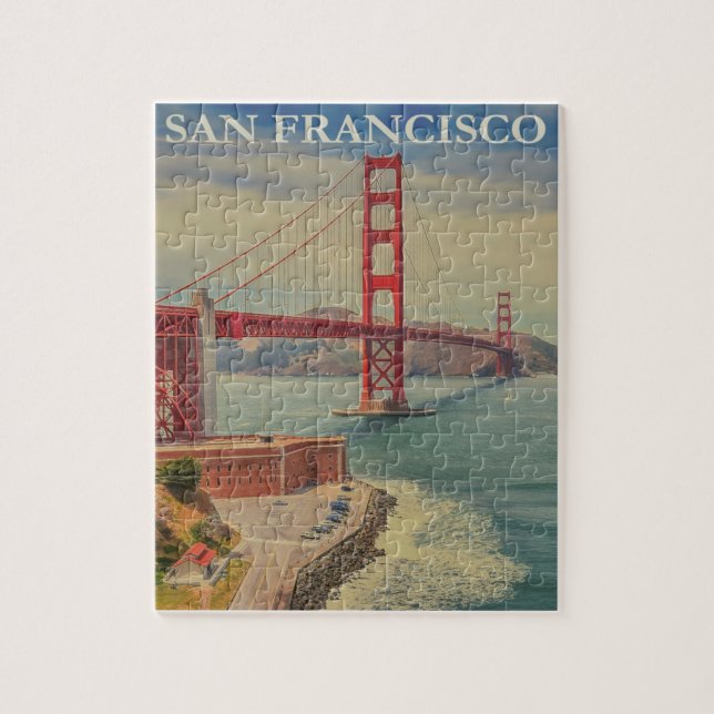 Vintage Golden Gate Bridge, San Francisco Jigsaw Puzzle (Vertical)