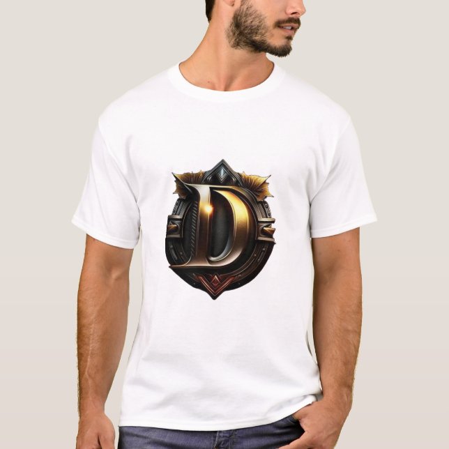 Vintage Golden Letter "D"  T-Shirt (Front)