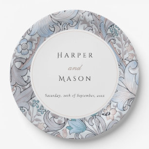 Vintage Golden Lilies William Morris Wedding Paper Plate